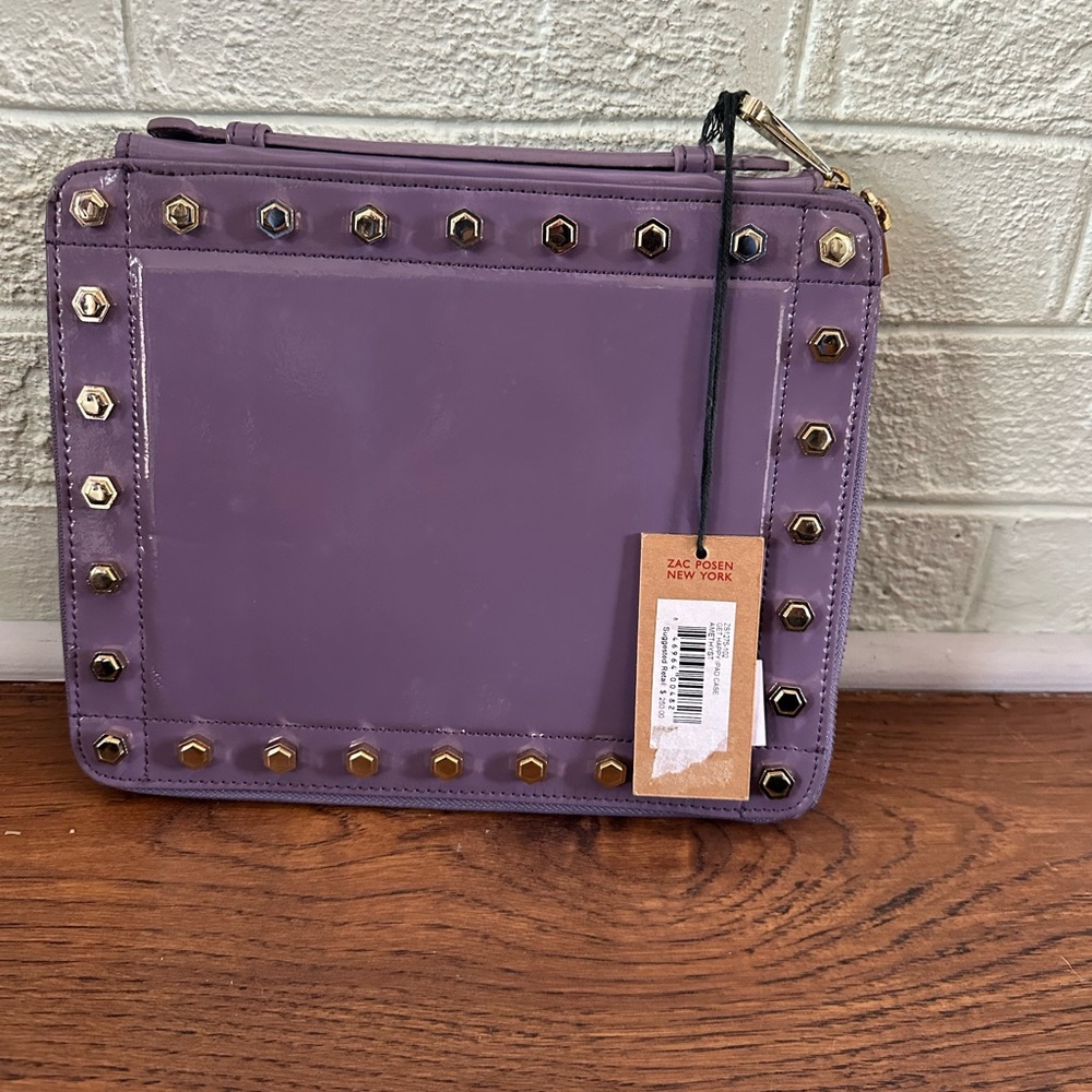 Zac Posen Purple Tablet Case with Gold Studs